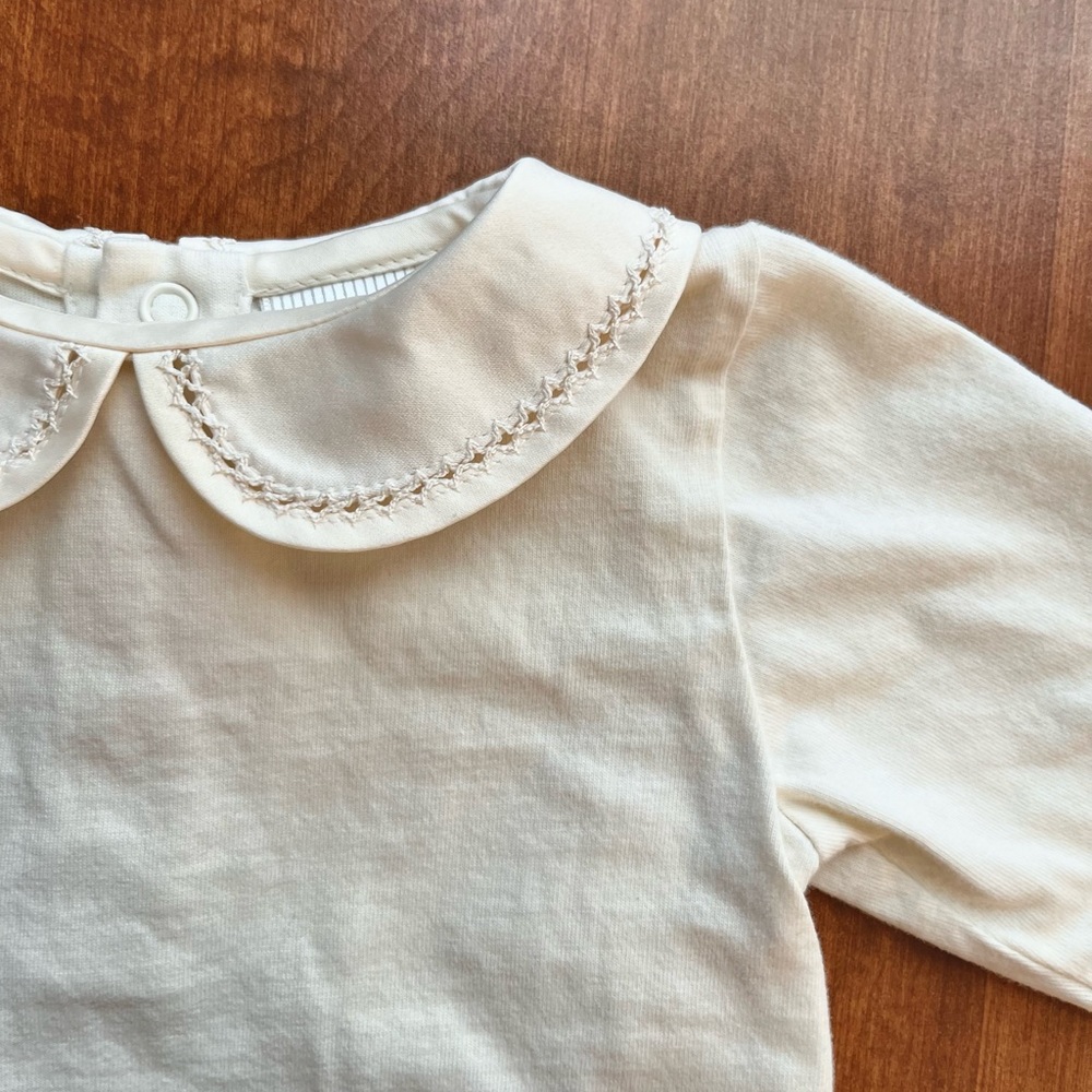 Lullaby Club Cream Onesie with Collar